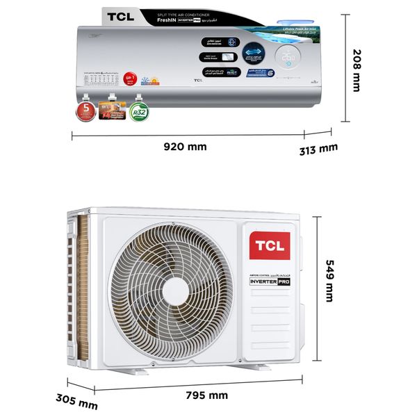 تي سي إل فريش إن TAC-12CHSD/FCI – مكيف هواء – أبيض