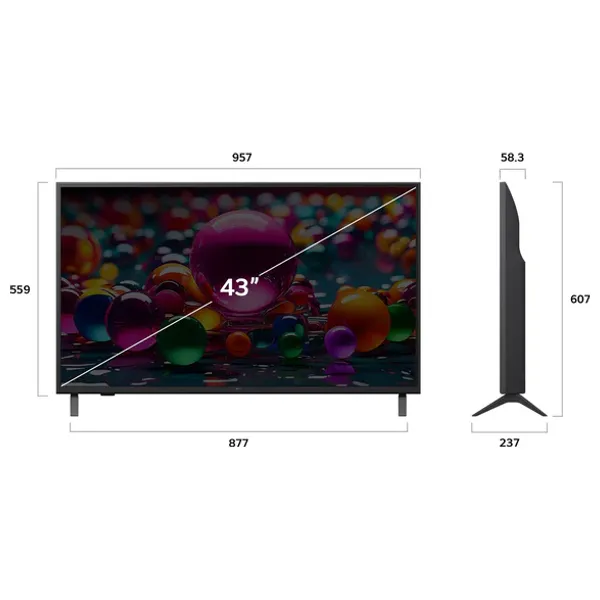  شاشة ال جي - 43 انش - ذكية - 60 هيرتز- نظام ويب - 4K - UHD -  أسود 
