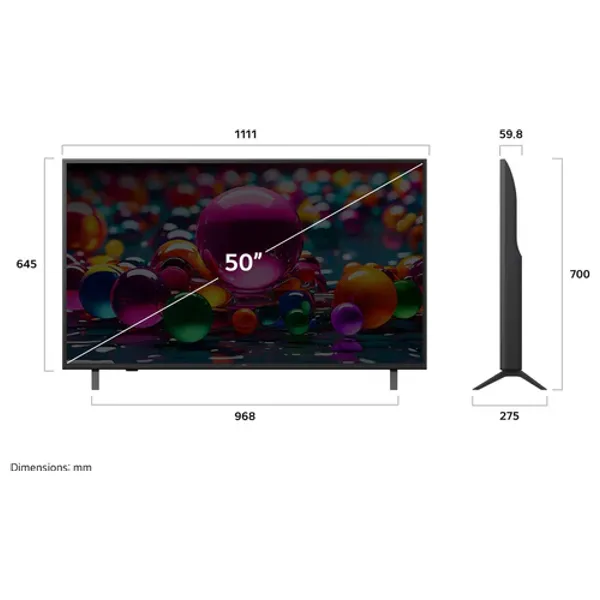  شاشة ال جي - 55 انش - 4K - ذكية - 60 هيرتز- نظام ويب - UA85006LA - أسود 