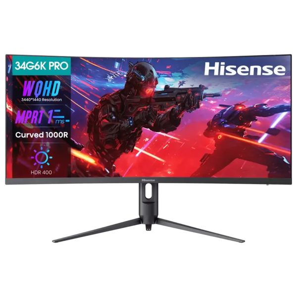  Hisense 34G6K-PRO 34-inch Curved Gaming Monitor - 1ms Response Time - 180Hz - WQHD 