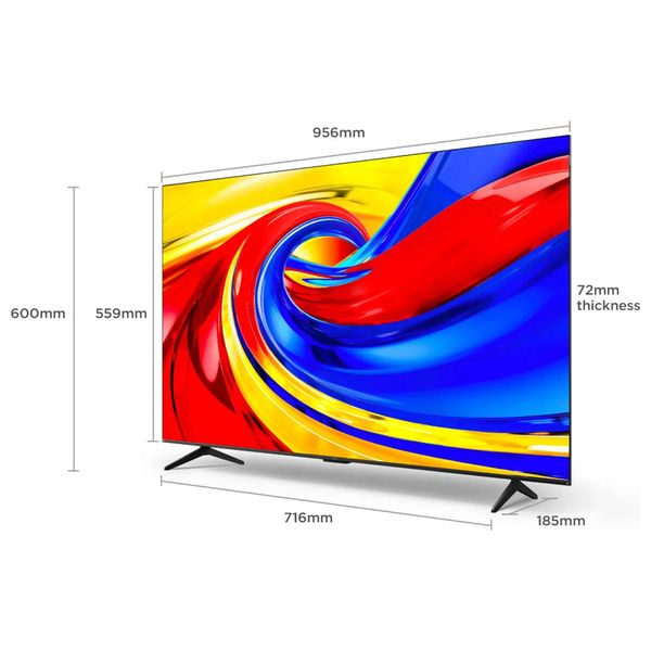  شاشة تي سي ال 43P7L - حجم 43 انش - QLED - 4K - سمارت - 60 هيرتز - جوجل تي في - اسود 