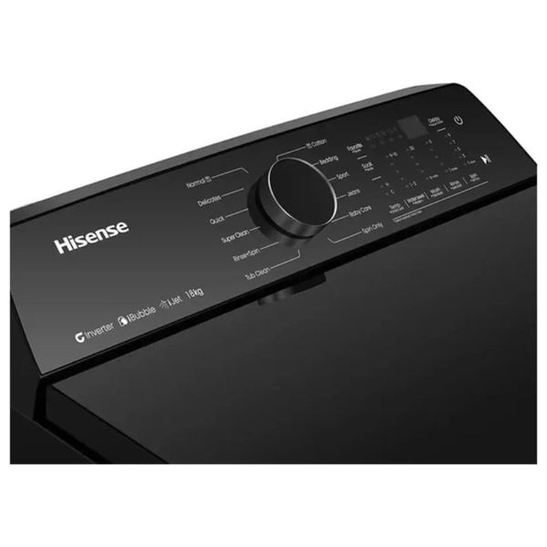 غسالة فتحة علوية هايسنس - 18 كغ - 650 دورة/دقيقة - WT5I1823DB -  أسود 