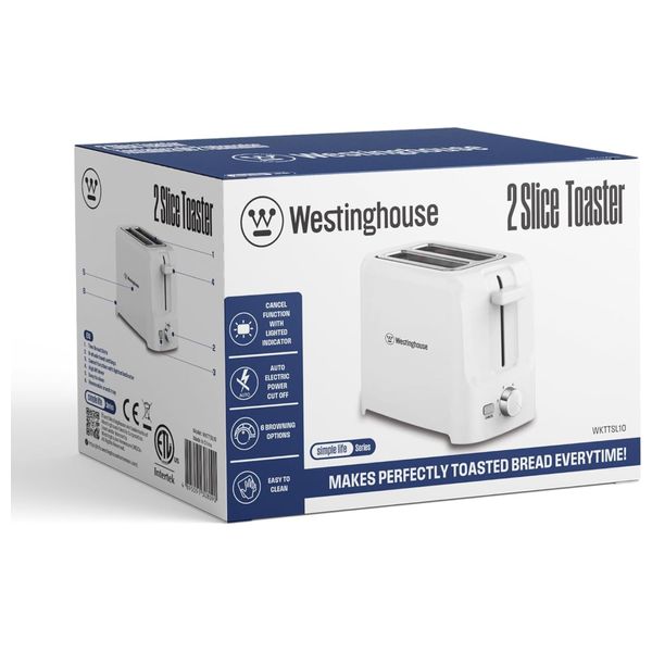  Westinghouse WKTTSL10 - Simple Life - 2 Slice - Toaster - 800 W - White 