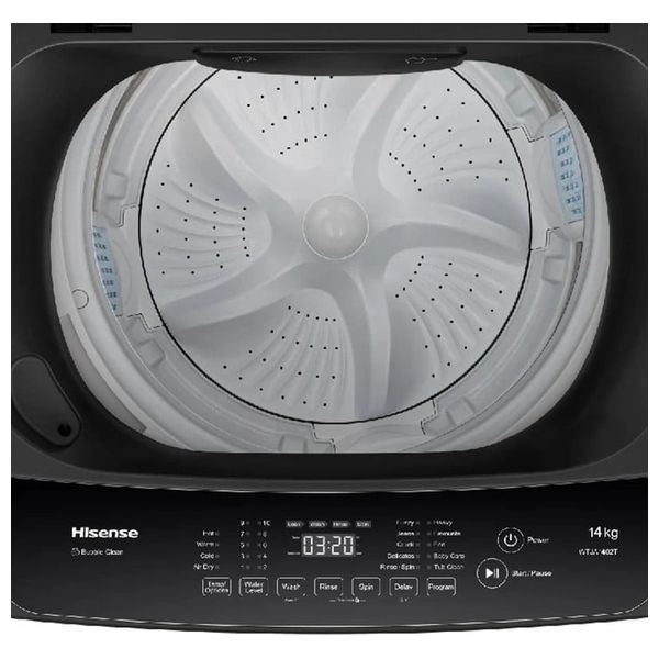  غسالة هايسنس فتحة علوية - 14 كغم - WTJA1402T - أسود 