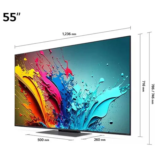  شاشة ال جي - 55 انش - 4K - ذكية - 120 هيرتز - نظام ويب - QNED86T6A - أسود 