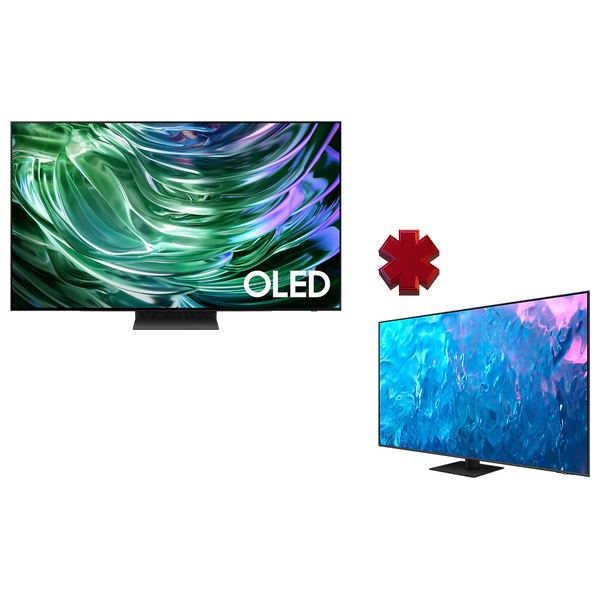  شاشة سامسونج 83-انج فئة S90D - سمارت - 4K - OLED - إصدار 2024 - 100 هيرتز + شاشة سامسونج 55-انج فئة Q70CA - سمارت - 4K - QLED - إصدار 2023 - 100 هيرتز 