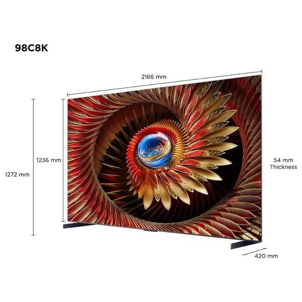  شاشة تي سي ال 98-انج فئة C8K - سمارت - 4K - Mini LED - إصدار 2025 - 144 هيرتز + ساوند بار تي سي ال - Q65H - أسود 