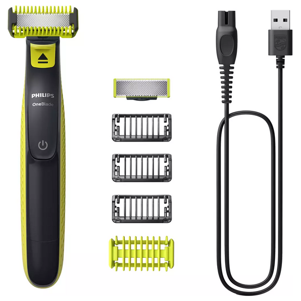  Philips QP2824/10 - OneBlade - Face & Body Dual-Sided Blade Electric Beard Trimmer & Shaver - Green 