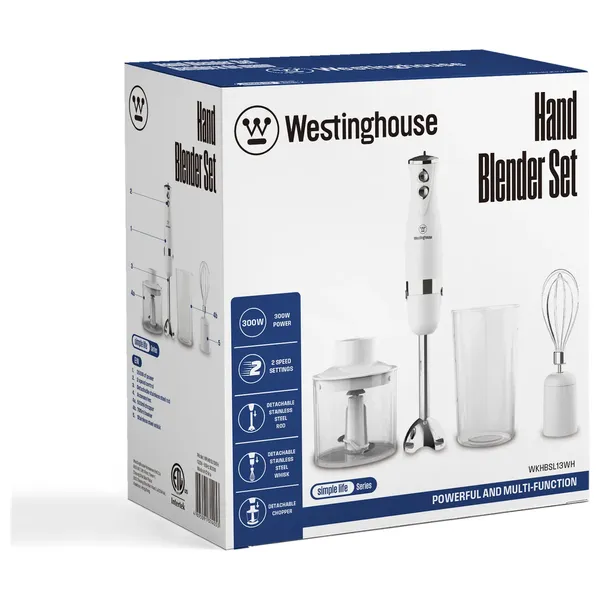  Westinghouse WKHBSL13WH 300W - Hand Blender Set - White 