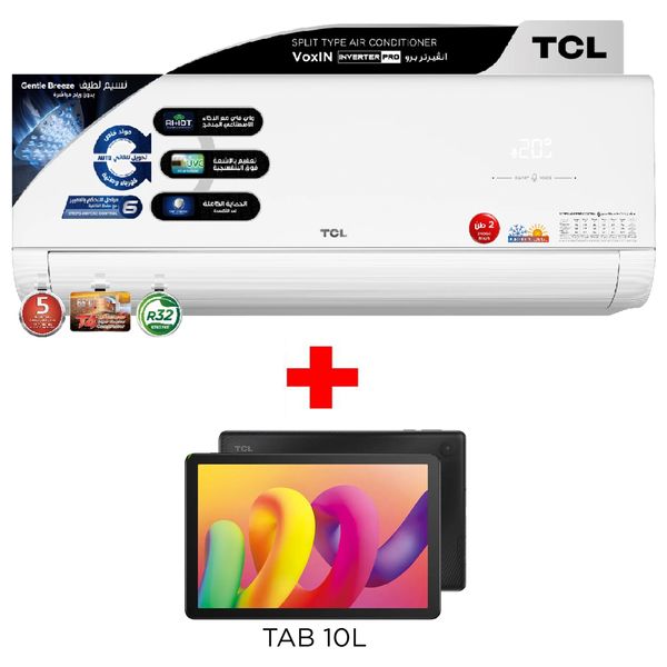  سبلت تي سي ال جداري - 2 طن - TAC-24CHSD/MAX - ابيض - انفيرتر - تحكم بالامبير + تي سي ال تاب 10 +  تركيب مجاني 