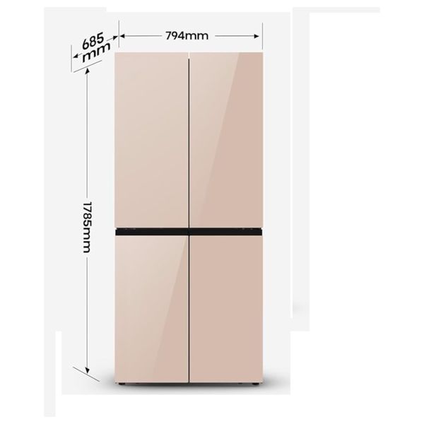 ثلاجة هايسنس ذات التصميم الفرنسي - 17 قدم - RQ5G470SBK3 -  بيجي