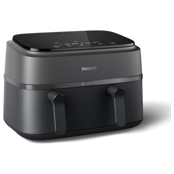 قلاية هوائية بسلة مزدوجة من فيليبس NA350/00 - بقدرة 2750 واط -  أسود