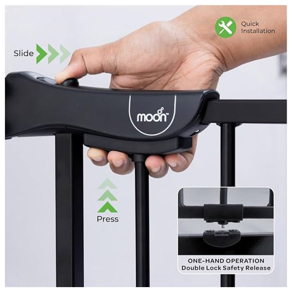 Moon Baby Safety Gate - Baby Gates - Barriers - Black