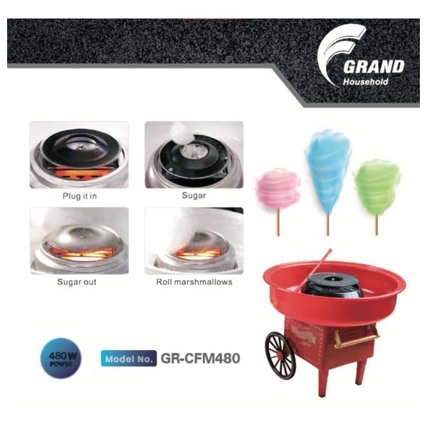 Grand GR-CFM480 - Cotton Candy Machine - Red