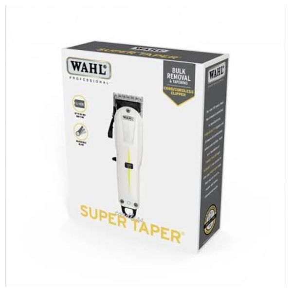  Wahl Super Taper - Cordless Hair Clipper - up to 90 Minutes - White 