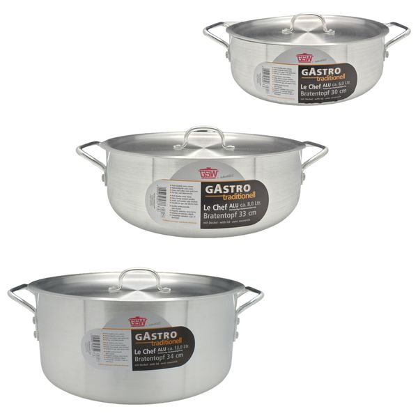 GSW Aluminum Pot Set - 3 piece - Silver