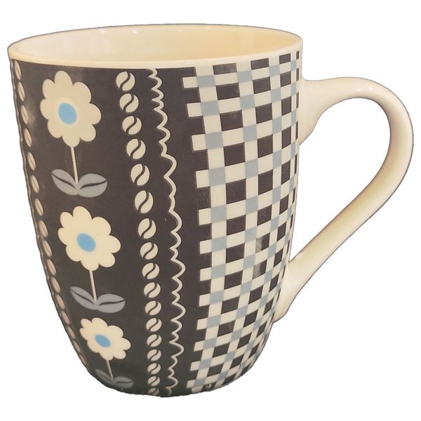  ماغ انيق بنقوش ورود - ابيض و ازرق 