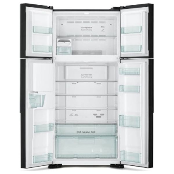 Hitachi RW760PUK7GS - 25ft - French Door Refrigerator - Glass White