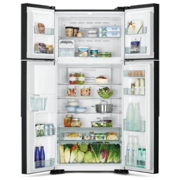 Hitachi RW760PUK7GS - 25ft - French Door Refrigerator - Glass White