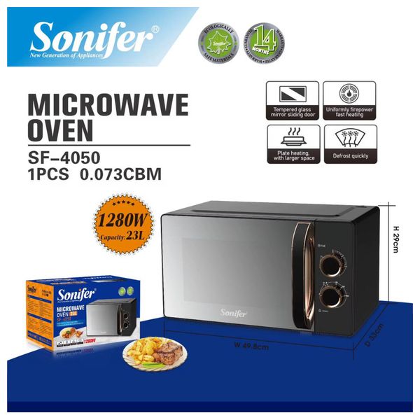 فرن ميكروويف سونيفر - بسعة 23 لتر - 1280 واط - اسود