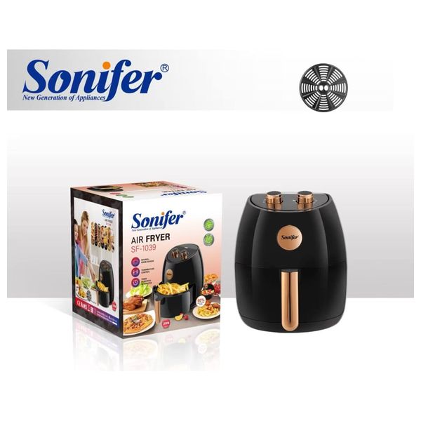  قلاية هوائية سونيفر - 1500 واط - 4.5 لتر - أسود 