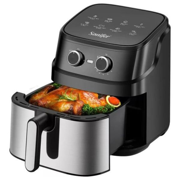 Sonifer Air Fryer - 6.5L capacity - Dual control panel - Black
