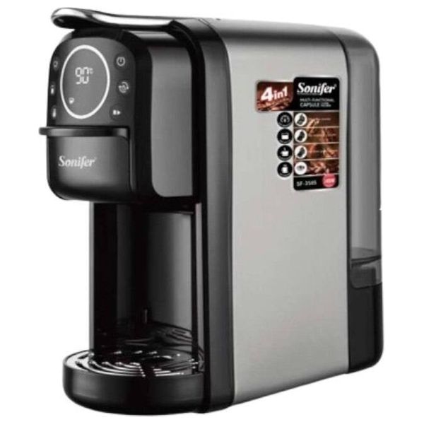 Sonifer SF-3585 Multi-Functional Capsule Coffee Machine - 1400W - One-touch control with LED indicators - Black