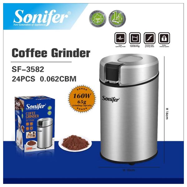  طاحونة قهوة سونيفر - بقوة 160 واط - سلفر 