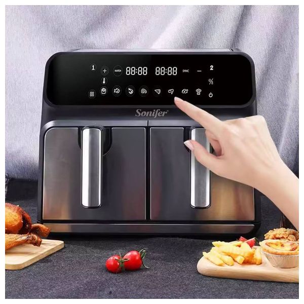  قلاية هوائية سونيفر - 2200 واط - 8 لتر - أسود 