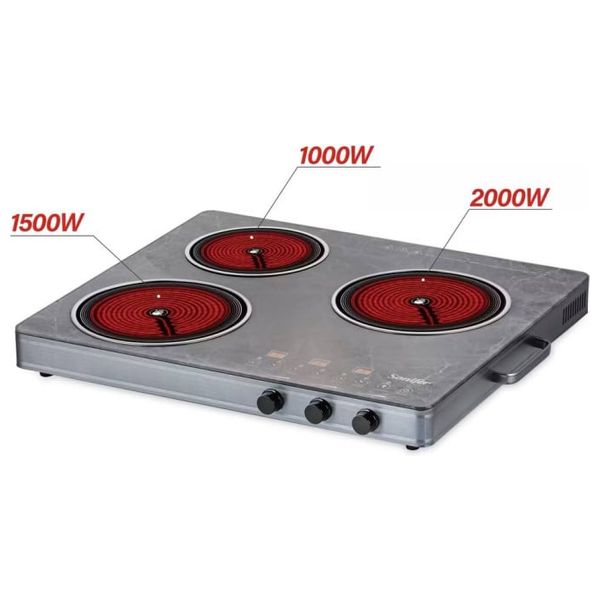  سونيفر طباخ ليزري - 3 شعلات - SF-3067 - فضي معدني 