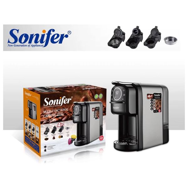 Sonifer SF-3585 Multi-Functional Capsule Coffee Machine - 1400W - One-touch control with LED indicators - Black