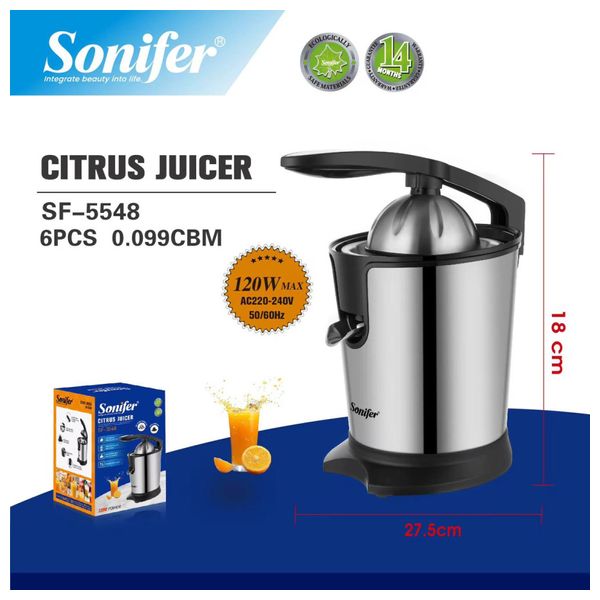  Sonifer SF-5548 - Electric Citrus Juicer - 120 W - Silver 