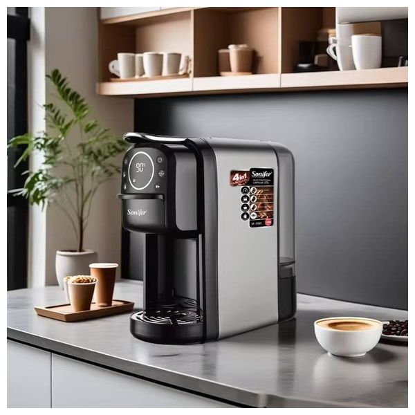 Sonifer Multi-Functional Capsule Coffee Machine SF-3585 - 1400W - Pump Pressure 19 bar for optimal extraction - Black + Gift whisk