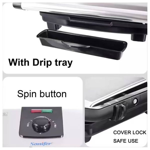  Sonifer SF-6012 - Electric Grill - Silver 