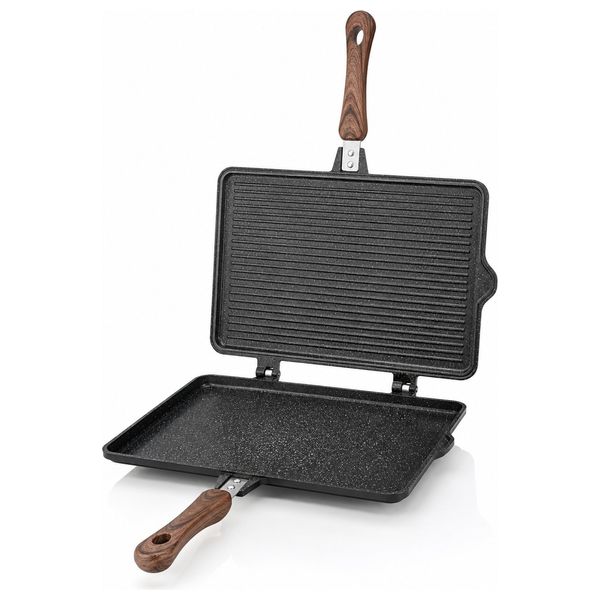  Nitoq Double-Sided Grill Pan Non-Stick Granite Coating - Black 28 cm - 8001587650147 