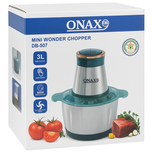  Onax DB-507 - Mini Wonder Chopper - 3 L - 800W - Silver 