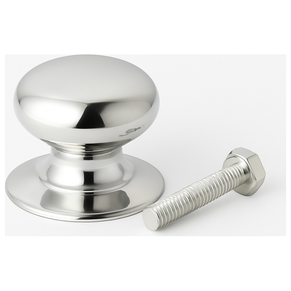 Almanar SS0014 - Polished Stainless Steel Pot Lid Knob - Silver