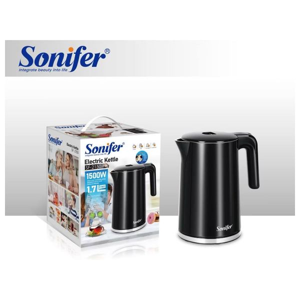  غلاية كهربائية سونيفر - بقوة 1500 واط - بسعة 1.7 لتر - اسود 