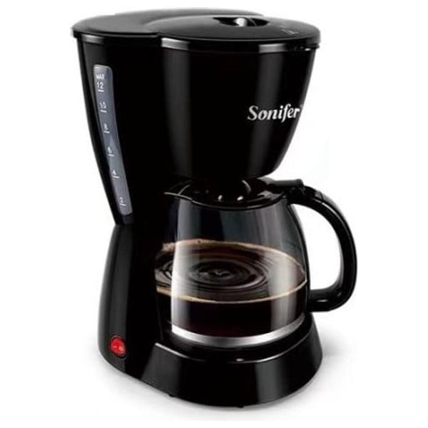 Sonifer Coffee Maker SF-3530 - 800W - Brew up to 12 cups at once - Warming plate to keep coffee hot - Black