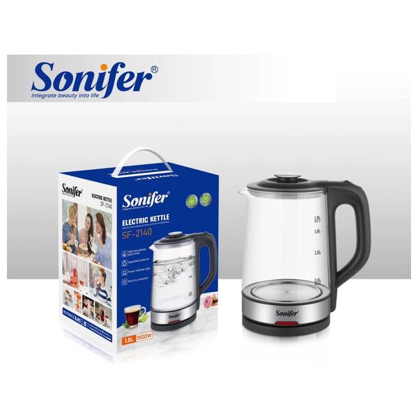  غلاية كهربائية سونيفر - بقوة 1500 واط - 1.8 لتر - اسود 