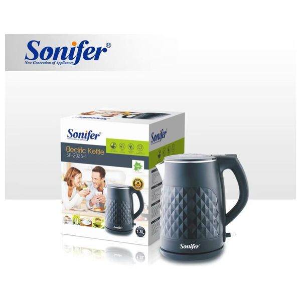  غلاية كهربائية سونيفر - بقوة 1850 واط - 1.8 لتر - رمادي 