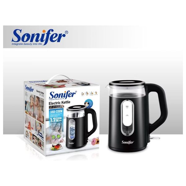  غلاية كهربائية سونيفر - 1.7 لتر - 2200 واط - اسود 