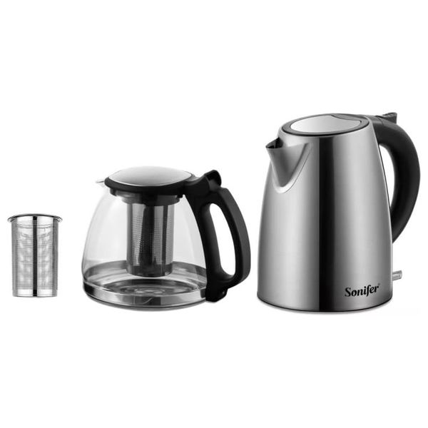  سونيفر طقم غلاية شاي - SF-2120 - فضي معدني 