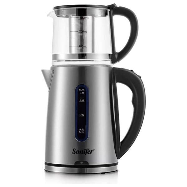  Sonifer Smart Electric Kettle Set with Glass Tea Pot - 1500W 