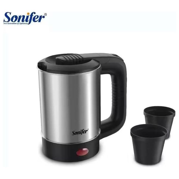  سونيفر غلاية الكهربائية المحمولة مع كوبين - 0.5 لتر - 600 واط - SF-2099 - ستانلس ستيل 