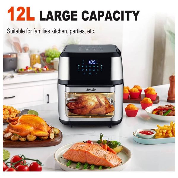  قلاية هوائية سونيفر - 1800 واط - 12 لتر - اسود 