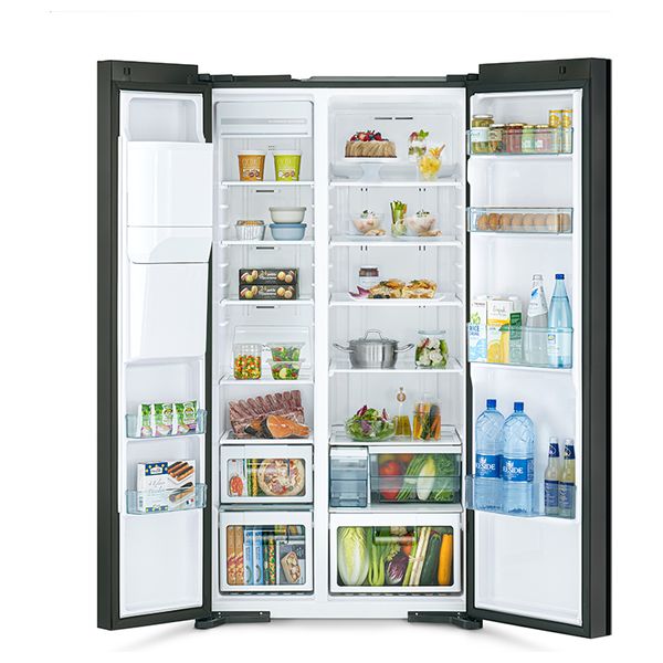  Hitachi R-SX700GPUQ0 - 26ft - Side By Side Refrigerator - Glass Black 