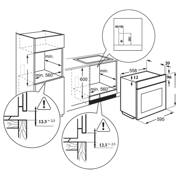  Zogor BOZ81XAF - Built-In Oven - 81L - Black 