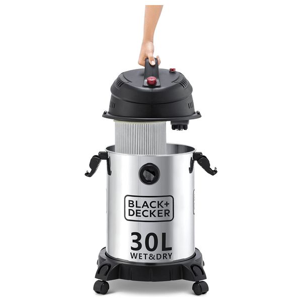  Black & Decker WV1450-B5 - Drum Vacuum Cleaner - 1610 W - 30 L - Silver 