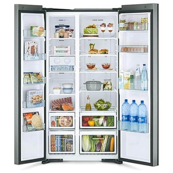  Hitachi R-S700PUQ0 - 26ft - Side By Side Refrigerator - Glass Black 